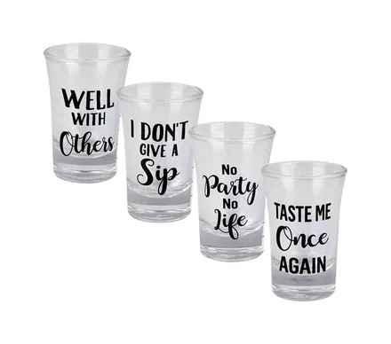 Shot Glass With Prints Assorted,25ml