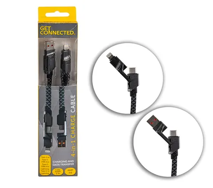Usb Cable 4-In-1, 3.0 Amp, 1m