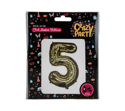 Gold Helium Foil Balloon, 5