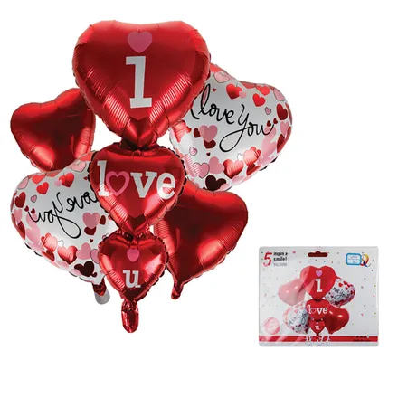 Valentines Balloon Bouquet, 5-Piece