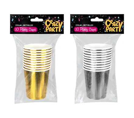 Metallic Party Cups, 10 Piece