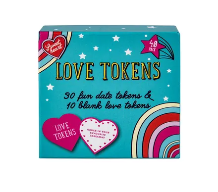 30 Novelty Love Heart Tokens