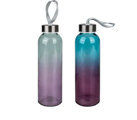 Multi Coloured Glass Water Bottle,500ml