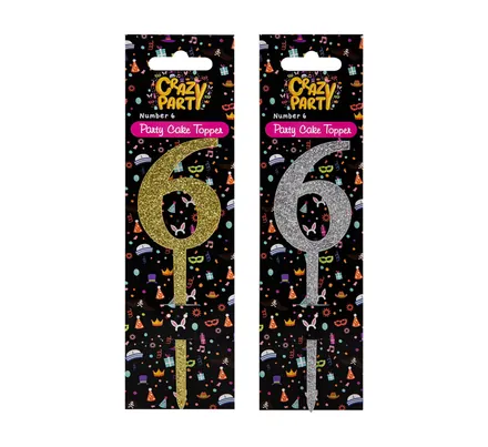 Cake Topper,Birthday Number 6, 1-Piece