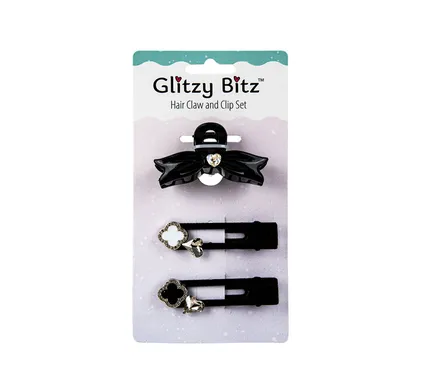 Hair Claw & 2 Clips Set