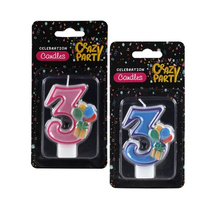 Birthday Candle, Kiddies Number, 3