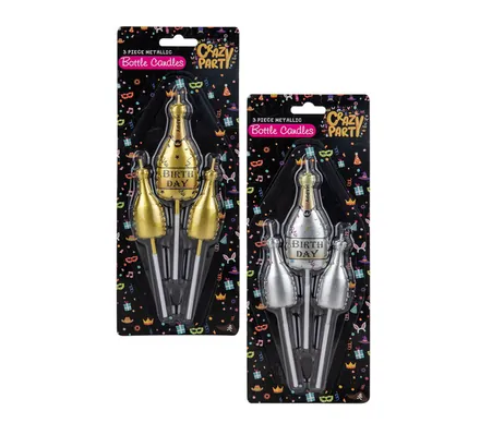 Birthday Candles Metallic Bottles