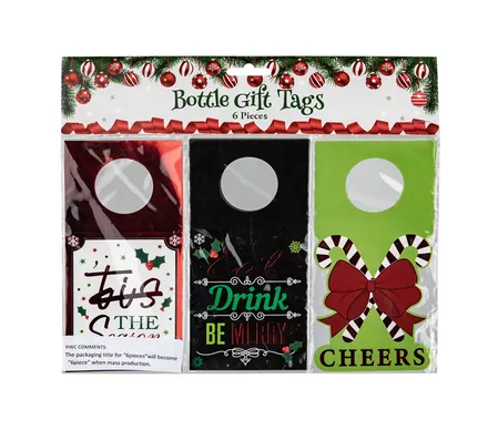 Christmas Bottle Gift Tag Stickers