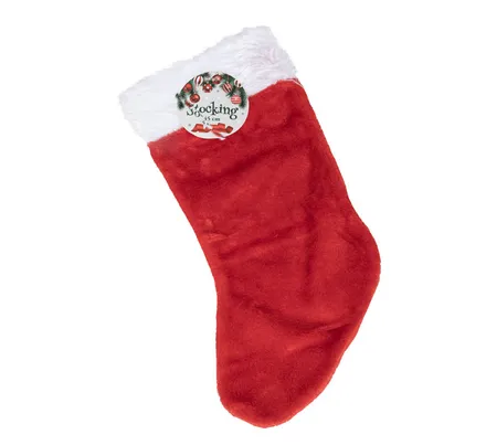 Christmas Stocking Plain Plush, 45cm