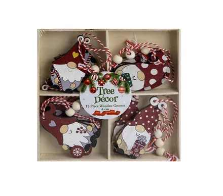 Tree Decor Wooden Santa Ornament, 4cm