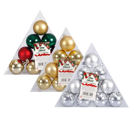 Christmas Tree Decor Balls, 10-Piece