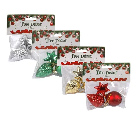 Set Of 3 Assorted Tree Decor