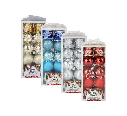 Tree Decor Balls, Gifts, 16-Piece