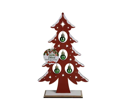 Christmas Tree Wooden Tree & Bells, 30cm