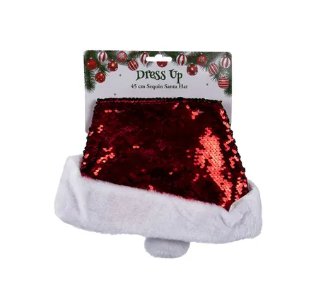 Sequin Santa Hat, 30 X 45cm
