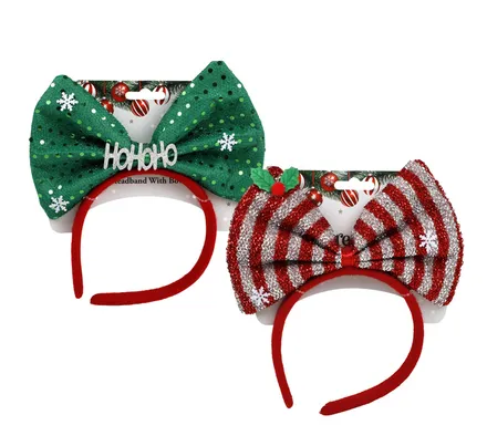 Christmas Dress Up Headband W/Bow