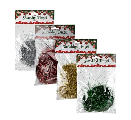 Christmas Shredded Tinsel 30g Assorted