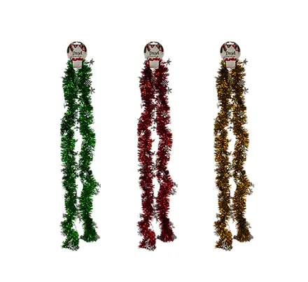 Christmas Tinsel With Decor, 2m