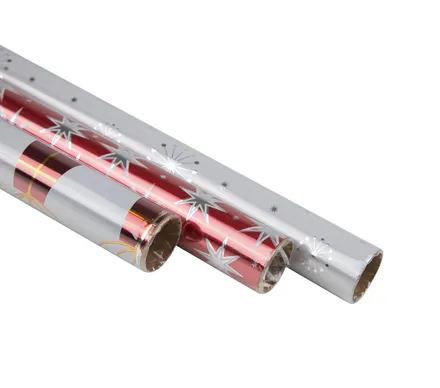 Christmas Metallic Gift Wrap, 70cm X 1m