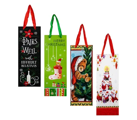 Christmas Wine Gift Bag, 32 X 12cm