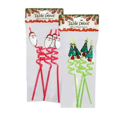 Christmas Straws, 4-Piece