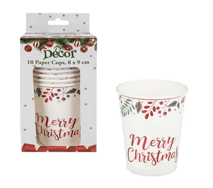 Christmas Paper Cups,10 Piece,8x9cm
