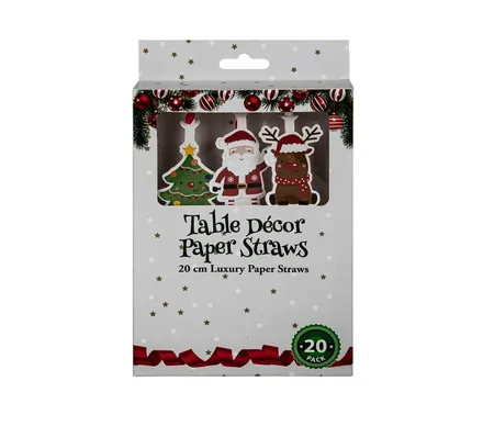 Christmas Paper Character Straws