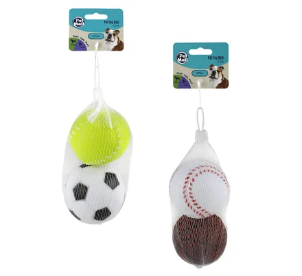 Dog Toy Vinyl Balls 6.5cm 2 Pack