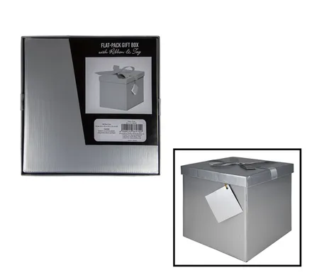 Silver Flat Pack Gift Box