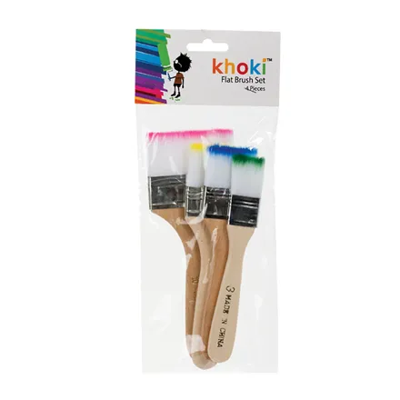 Flat Paint Brushes, 4-Piece
