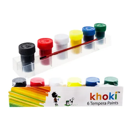 Tempera Washable Paints, 6-Piece