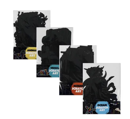 Scratch Art Shapes Assorted, With Pen