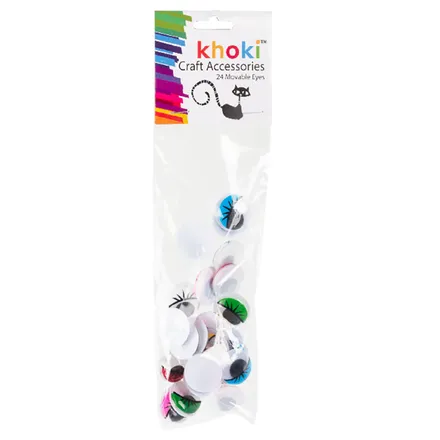 Colour Wiggley Eyes, 24-Piece
