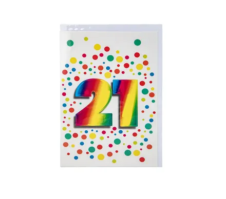 Milestone Birthday Card & Envelope 21