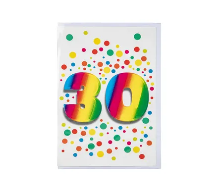 Milestone Birthday Card & Envelope 30