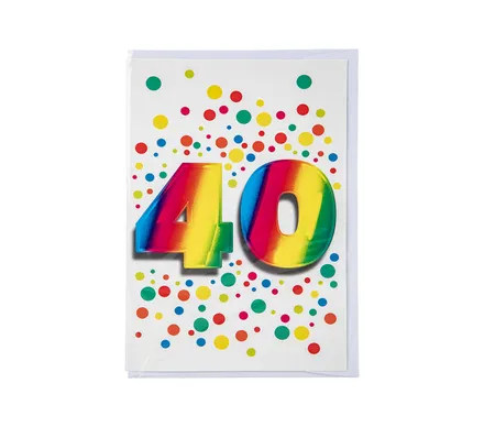 Milestone Birthday Card & Envelope 40