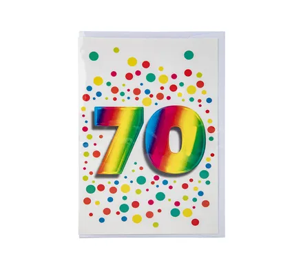 Milestone Birthday Card & Envelope 70