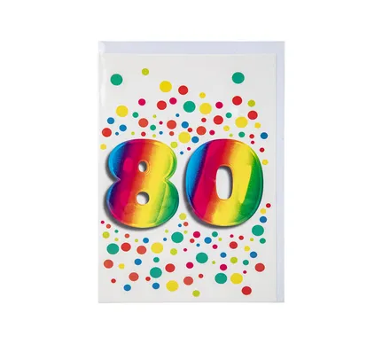 Milestone Birthday Card & Envelope 80
