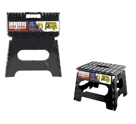 Collapsible Black Step Stool 25x21x21cm