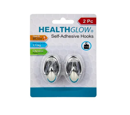 Plastic Chrome Oval Hooks Self Adhesive