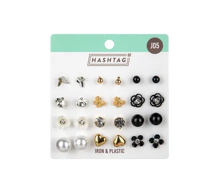 Earrings 12-Piece, Assorted Studs