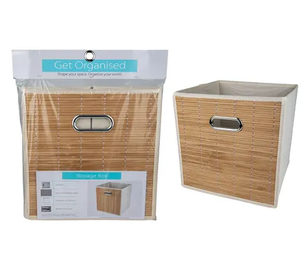 Storage Box With Bamboo Front, Non Woven