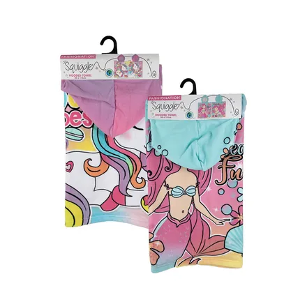 Hooded Towel 50 X 115cm Fairy Or Unicorn
