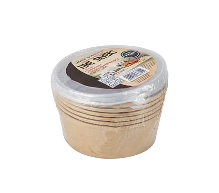Kraft Paper Bowls With Lid, 6 Pack