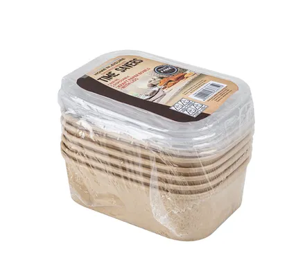 Kraft Paper Bowl With Lid, 6 Pack