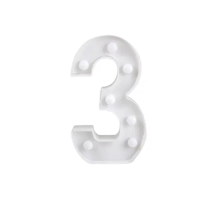 Led Light Up Number, Battery Operated