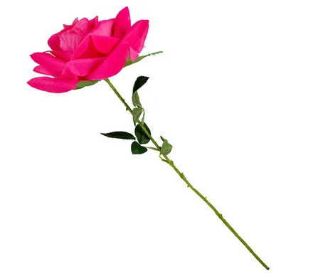 Long Pink Satin Rose