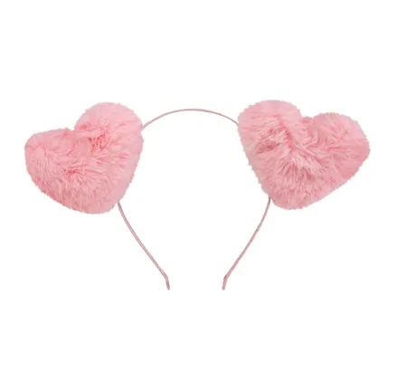 Dress Up Headband With Plush Hearts