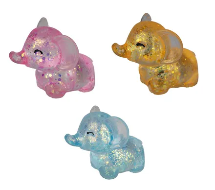 Novelty Glitter Squueze Elephant, 8x7cm
